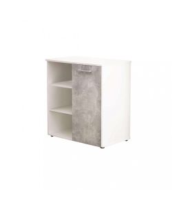 Cosma Mobiletto Ingresso 1 Anta e 3 Mensole Bianco e Cemento 68x35x87 cm