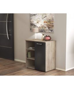 Cosma Mobile da Ingresso 1 Anta 3 Mensole Marrone Antracite 68x35x87 cm
