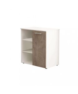 Cosma Mobiletto Ingresso 1 Anta 3 Mensole Bianco e Marrone 68x35x87 cm