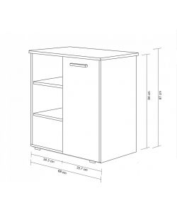 Cosma Mobiletto Ingresso 1 Anta 3 Mensole Bianco e Marrone 68x35x87 cm