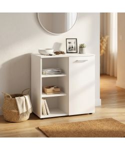 Cosma Mobiletto Ingresso 1 Anta e 3 Mensole Bianco 68x35x87 cm