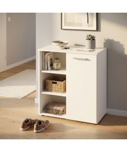 Cosma Mobiletto Ingresso 1 Anta e 3 Mensole Bianco 68x35x87 cm
