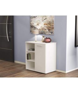 Cosma Mobiletto Ingresso 1 Anta e 3 Mensole Bianco 68x35x87 cm