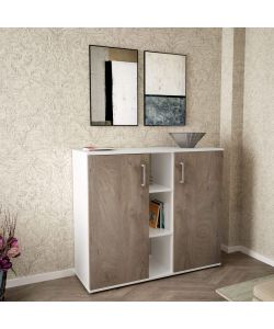 Cosma Mobile Scarpiera 2 Ante 3 Ripiani Marrone 101,5x35x87 cm