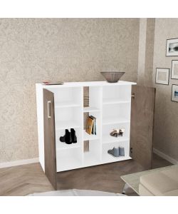 Cosma Mobile Scarpiera 2 Ante 3 Ripiani Marrone 101,5x35x87 cm
