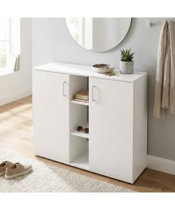 Cosma Mobiletto Ingresso 2 Ante 3 Mensole Bianco 102x35x87 cm