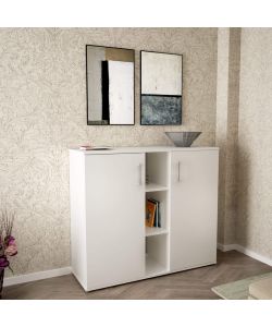 Cosma Mobiletto Ingresso 2 Ante 3 Mensole Bianco 102x35x87 cm