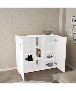 Cosma Mobiletto Ingresso 2 Ante 3 Mensole Bianco 102x35x87 cm