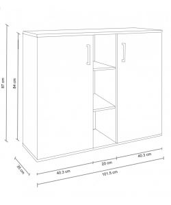 Cosma Mobiletto Ingresso 2 Ante 3 Mensole Bianco 102x35x87 cm