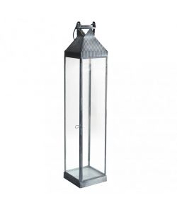 Cosma Lanterna Harmony Grande Grigia in Vetro 11x11x52 cm per Esterni