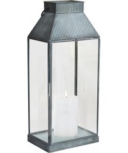 Cosma Lanterna Kassy Piccola Grigia in Vetro 18x12,5x41 cm per Esterni