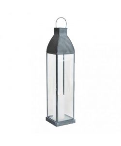 Cosma Lanterna Kendra Grande in Vetro Grigio 12x12x52 cm Esterno