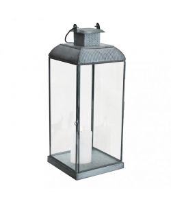 Cosma Lanterna Kylie Piccola Grigia in Vetro 17,5x17,5x42 cm per Esterni