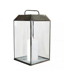 Cosma Lanterna Keisha Grande Bronzo 33x33x63 cm in Vetro per Esterni
