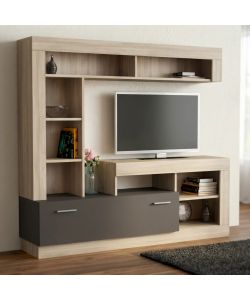 Cosma Parete Soggiorno Leonard Olmo e Grigio 170x42 cm