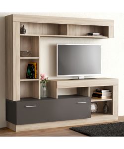 Cosma Parete Soggiorno Leonard Olmo e Grigio 170x42 cm