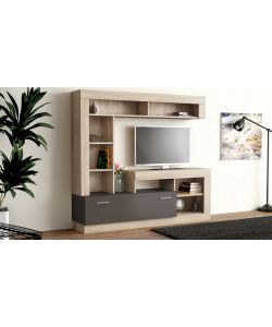 Cosma Parete Soggiorno Leonard Olmo e Grigio 170x42 cm