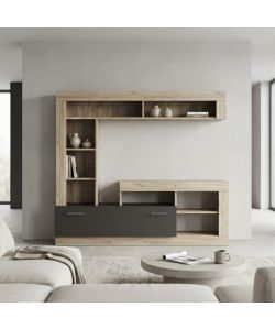 Cosma Parete Soggiorno Leonard Rovere Taupe 170x42x170 cm