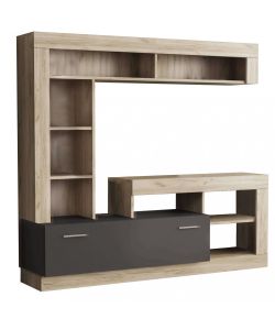 Cosma Parete Soggiorno Leonard Rovere Taupe 170x42x170 cm