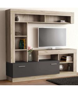 Cosma Parete Soggiorno Leonard Rovere Taupe 170x42x170 cm