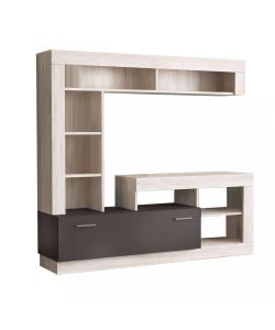 Cosma Parete Soggiorno Leonard Pino Chiaro e Grigio 170x42x170h