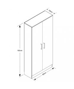 Cosma Mobile 2 Ante Olmo 60x33x192 cm Armadio Moderno Soggiorno