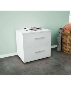 Cosma Comodino Ares Bianco 2 Cassetti 44,4x33x40 cm Moderno Legno
