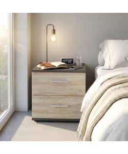 Cosma Comodino Ares Grigio e Olmo - 2 cassetti - 44,4x33x40 cm