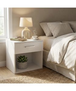Cosma Comodino Nightstand Bianco 44,5x35x43,5 cm in Legno Moderno