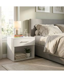 Cosma Comodino Nightstand Bianco 44,5x35x43,5 cm in Legno Moderno