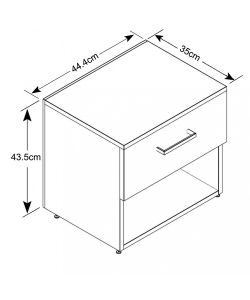 Cosma Comodino Nightstand Bianco 44,5x35x43,5 cm in Legno Moderno