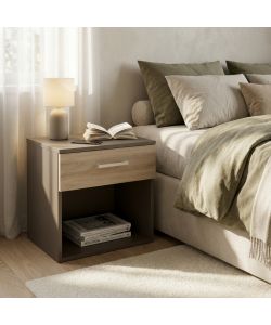 Cosma Comodino Grigio e Olmo 44,5x35x43,5 cm per Camera da Letto