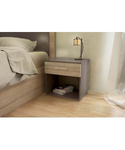 Cosma Comodino Grigio e Olmo 44,5x35x43,5 cm per Camera da Letto