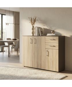 Cosma Mobile Flexi Grigio e Olmo 106x36x83 cm in Truciolare Bilaminato