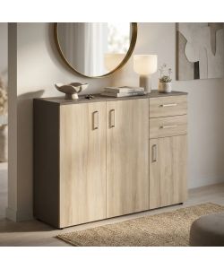 Cosma Mobile Flexi Grigio e Olmo 106x36x83 cm in Truciolare Bilaminato