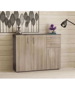 Cosma Mobile Flexi Grigio e Olmo 106x36x83 cm in Truciolare Bilaminato