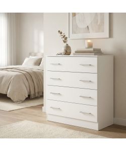 Cosma Mobile 4 Cassetti Bianco 80x45x91 cm in Truciolare Laccato