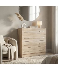 Cosma Mobile 4 Cassetti Quercia Chiaro 80x45x109h cm Moderno