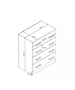 Cosma Mobile 4 Cassetti Quercia Chiaro 80x45x109h cm Moderno