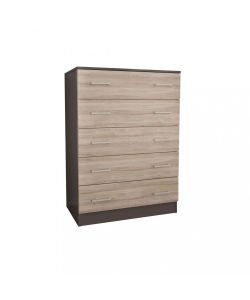Cosma Mobile 5 Cassetti Olmo e Grigio 80x45x111 cm Moderno Arredo Casa