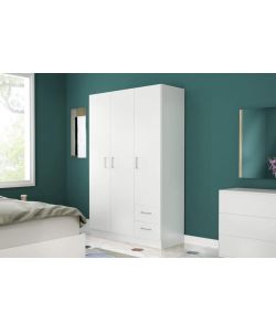 Cosma Armadio 3 Ante 2 Cassetti Bianco 120x52x190 cm Truciolare