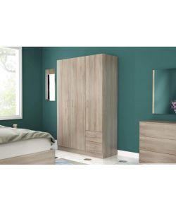 Cosma Armadio 3 ante 2 cassetti Olmo 120x52x190 cm in truciolare bilaminato