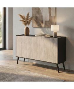 Cosma Mobile 3 Ante Antracite e Pino Chiaro 150x40x78 cm Design Moderno