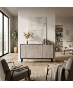 Cosma Mobile 3 Ante Antracite e Pino Chiaro 150x40x78 cm Design Moderno