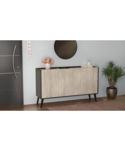 Cosma Mobile 3 Ante Antracite e Pino Chiaro 150x40x78 cm Design Moderno