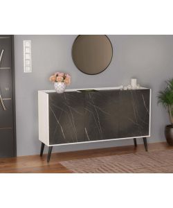 Cosma Mobile 3 ante bianco lucido 150x40x78 cm effetto marmo