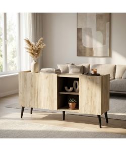 Cosma Mobile 3 Ante Rovere Grigio 160x40x83 cm con Mensole