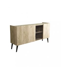 Cosma Mobile 3 Ante Rovere Grigio 160x40x83 cm con Mensole