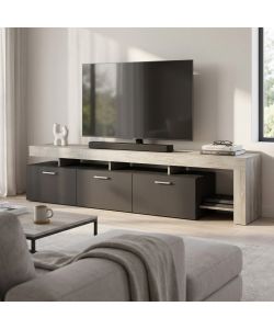 Cosma Mobile Porta TV Pino Chiaro e Antracite 220x40x52 cm