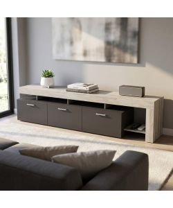 Cosma Mobile Porta TV Pino Chiaro e Antracite 220x40x52 cm